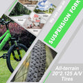AVASTA 20'' Big Kids Mountain Bike for Age 6 7 8 9 10 11 12 Years Old Boys Girls Teen with Suspension Fork Front & Rear Dual Hand Brakes 6 Speeds Drivetrain, Cyan