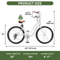 Uforic24'' Beach Cruiser Bike, 7 - Speed, Step - Through Bicycle for Men & Women, Steel Frame, Mint Green