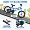 16/18 Inch LED Lighted Kids Bike with Training Wheels, Headlight, Adjustable Seat & Dual Brakes, Children Bicycle for Ages 4-8 Years