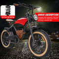 Hidoes B10 Electric Mountain Bike for Men/Woman 1000W Adult Electric Bicycle 20" Fat Tire Off Road E - Bike with Removable Battery up to 28 Mph, Free Shipping, Red