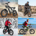 Ridstar Electric Bike for Adults Q20, 1200W 30MPH, 48V 15.6ah Electric Bicycle, 7 Speed Full Suspension Mountain Bike UL2849