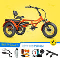 Addmotor M - 360II Semi - Recumbent Electric Trike, 85MI, Fat Tire 3 Wheel Electric Bike for Adults, 750W 48V 20ah Electric Tricycle for Seniors, 20" Electric Trike with Speed Differential, Green