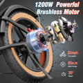 Ridstar Electric Biycle for Adults, 1200W 32MPH, 48V 20AH Electric Dirt Bike, 20" Fat Tire 7 Speed Mountain Bike UL2849