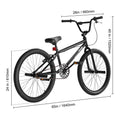 VEVOR BMX Bike, 24 - Inch Wheel Freestyle Bike, BMX Race Bike with 4 Pegs, Beginner - Level BMX to Advanced Riders, BMX Bicycles for Teen Adult Men Women, Durable Hi - Ten Steel Frame, Easy to Assemble