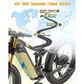 Dual Motors AWD 2000W Electric Bike for Adult 26'', UL2849 48V 60AH Removable Battery E - Mountain Bike 4'' Fat Tire up to 35MPH&200miles Long Range Off Road Ebike Beach Dual Hydraulic&Brakes E - Bicycle